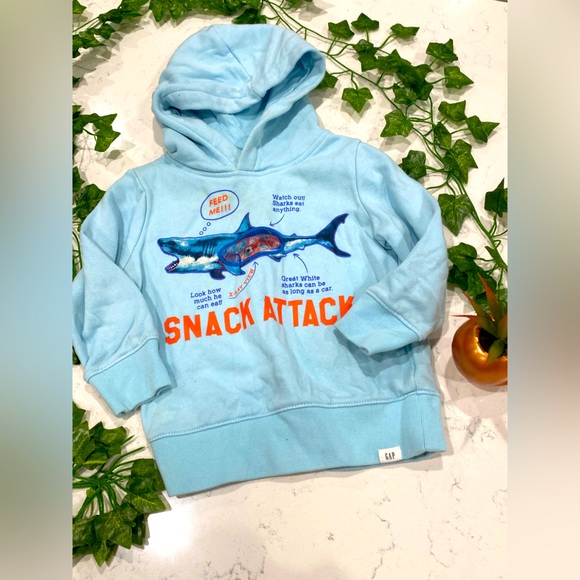 Gap Kids Shark Blue Hoodie 2T - Picture 1 of 4